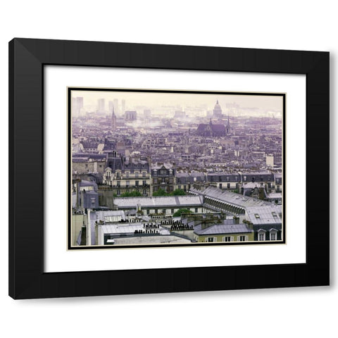 Foggy Paris Black Modern Wood Framed Art Print with Double Matting by Telik, Tracey