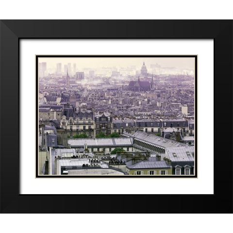 Foggy Paris Black Modern Wood Framed Art Print with Double Matting by Telik, Tracey