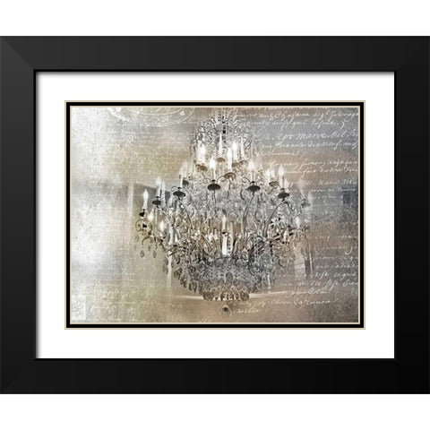 Silver Gold Chandelier Black Modern Wood Framed Art Print with Double Matting by Telik, Tracey
