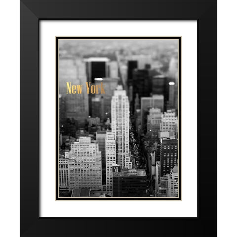 Gold NY Fifth Ave Black Modern Wood Framed Art Print with Double Matting by Telik, Tracey