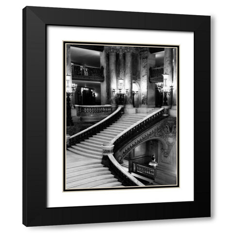 BW Grand Stairs Black Modern Wood Framed Art Print with Double Matting by Telik, Tracey