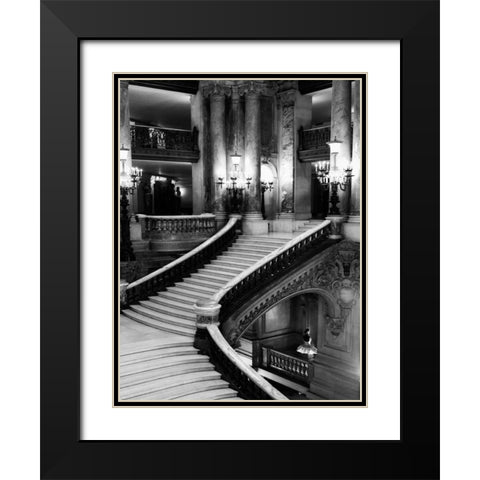 BW Grand Stairs Black Modern Wood Framed Art Print with Double Matting by Telik, Tracey