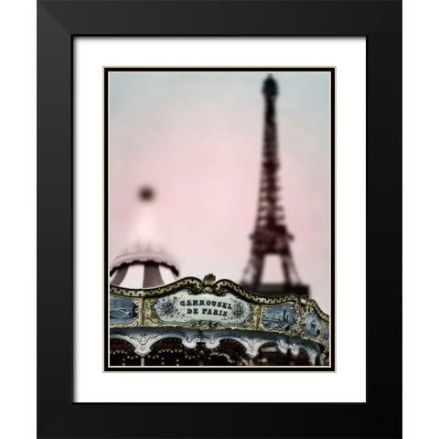 Carousel Tower Black Modern Wood Framed Art Print with Double Matting by Telik, Tracey