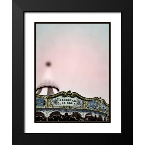 Pink Paris Carousel Black Modern Wood Framed Art Print with Double Matting by Telik, Tracey