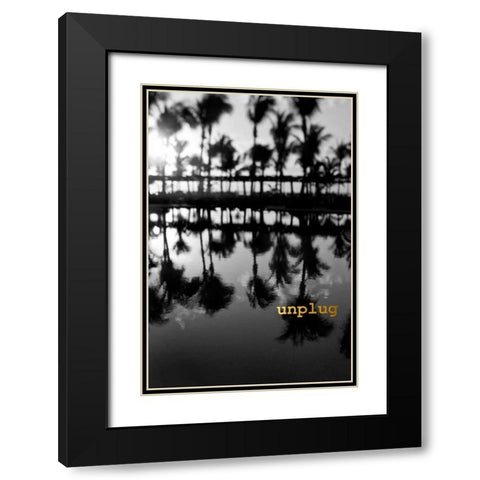 Palms Unplugged Black Modern Wood Framed Art Print with Double Matting by Telik, Tracey