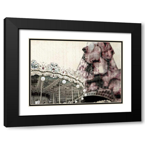 Vintage Carousel Black Modern Wood Framed Art Print with Double Matting by Telik, Tracey