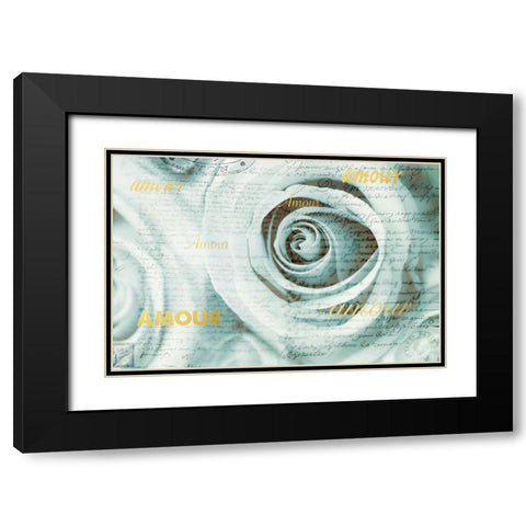 Paris Roses Black Modern Wood Framed Art Print with Double Matting by Telik, Tracey