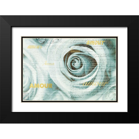 Paris Roses Black Modern Wood Framed Art Print with Double Matting by Telik, Tracey