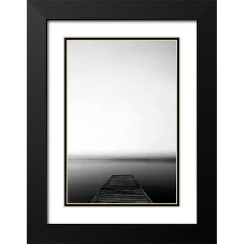 Strolling On The Pier Black Modern Wood Framed Art Print with Double Matting by Telik, Tracey