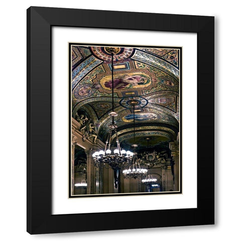 Chandelier Opera Black Modern Wood Framed Art Print with Double Matting by Telik, Tracey