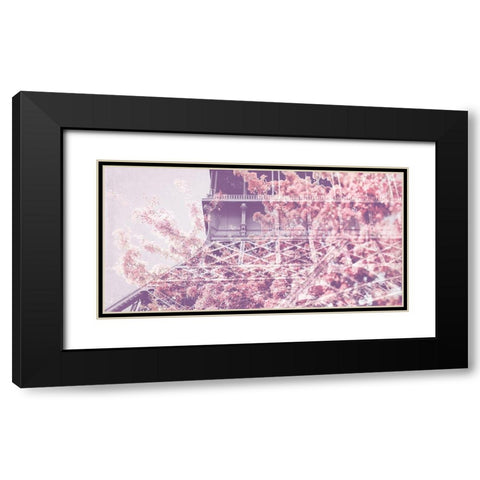 Eiffel Blossoms Black Modern Wood Framed Art Print with Double Matting by Telik, Tracey