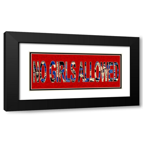 No Girls Black Modern Wood Framed Art Print with Double Matting by Pazan, Tony