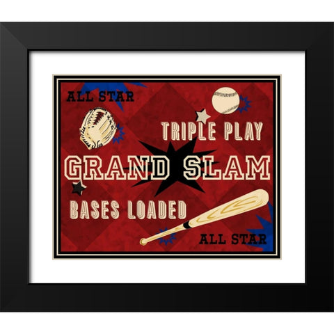Grand Slam Black Modern Wood Framed Art Print with Double Matting by Pazan, Tony