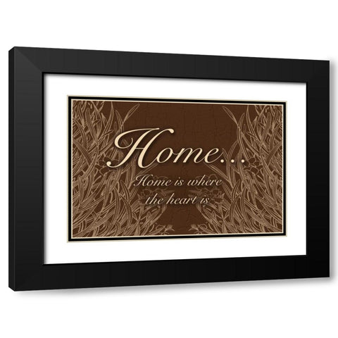 Home And Heart Black Modern Wood Framed Art Print with Double Matting by Pazan, Tony