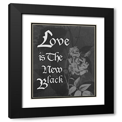 Love And Black Black Modern Wood Framed Art Print with Double Matting by Pazan, Tony