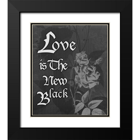 Love And Black Black Modern Wood Framed Art Print with Double Matting by Pazan, Tony