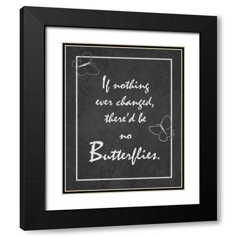 Butterflies Black Modern Wood Framed Art Print with Double Matting by Pazan, Tony