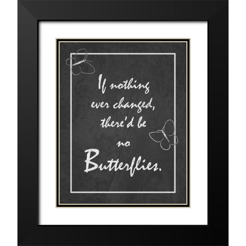 Butterflies Black Modern Wood Framed Art Print with Double Matting by Pazan, Tony