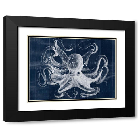 Big Blue Black Modern Wood Framed Art Print with Double Matting by Pazan, Tony