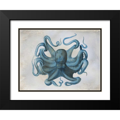 Big Blue Black Modern Wood Framed Art Print with Double Matting by Pazan, Tony