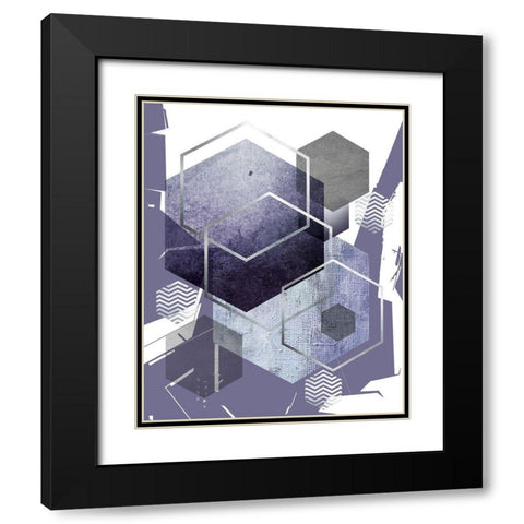 Abstract Geo Ultra Violet 1 Black Modern Wood Framed Art Print with Double Matting by Urban Epiphany