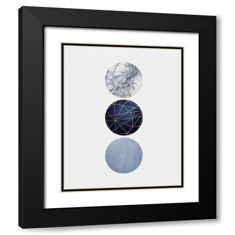 Navy Gold Black Modern Wood Framed Art Print with Double Matting by Urban Epiphany