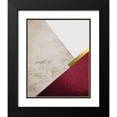 Beige Brugundy Mountains 1 Black Modern Wood Framed Art Print with Double Matting by Urban Epiphany