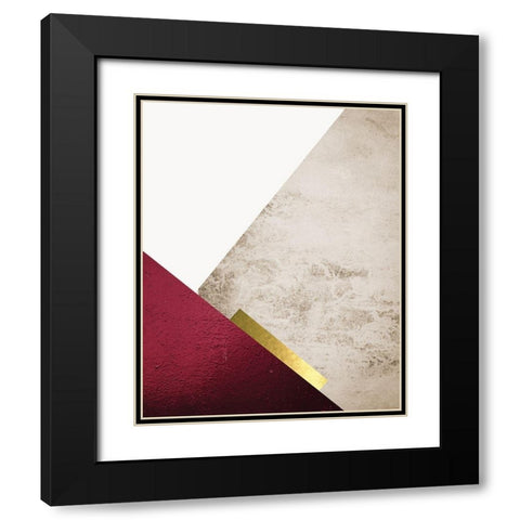Beige Brugundy Mountains 3 Black Modern Wood Framed Art Print with Double Matting by Urban Epiphany