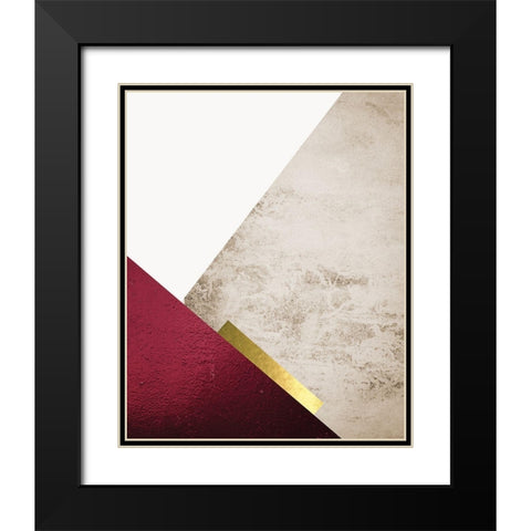 Beige Brugundy Mountains 3 Black Modern Wood Framed Art Print with Double Matting by Urban Epiphany
