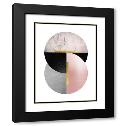 Deco Geo 1 Black Modern Wood Framed Art Print with Double Matting by Urban Epiphany