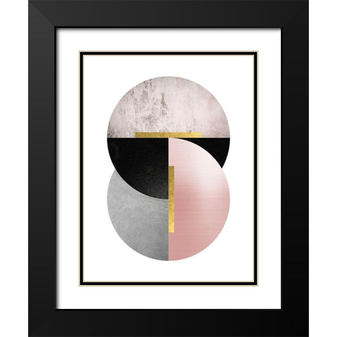 Deco Geo 1 Black Modern Wood Framed Art Print with Double Matting by Urban Epiphany