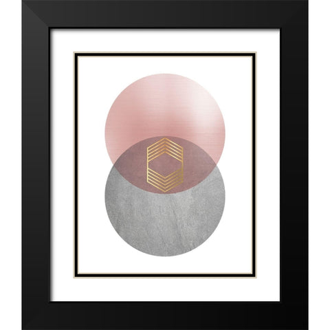 Deco Geo 2 Black Modern Wood Framed Art Print with Double Matting by Urban Epiphany