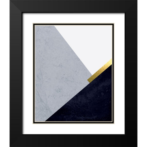 Dark Blue Mountains 1 Black Modern Wood Framed Art Print with Double Matting by Urban Epiphany