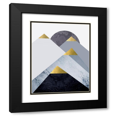 Mountains 2 Black Modern Wood Framed Art Print with Double Matting by Urban Epiphany