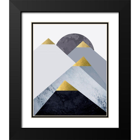 Mountains 2 Black Modern Wood Framed Art Print with Double Matting by Urban Epiphany