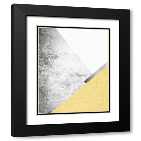 Yellow and Grey Mountains Black Modern Wood Framed Art Print with Double Matting by Urban Epiphany