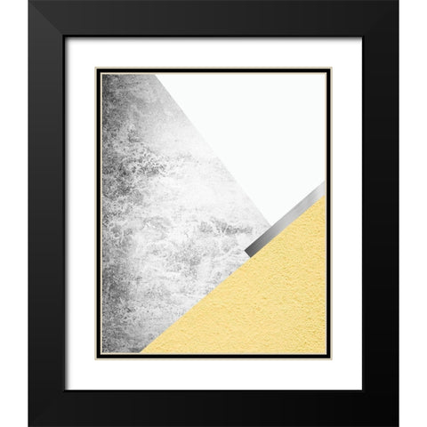 Yellow and Grey Mountains Black Modern Wood Framed Art Print with Double Matting by Urban Epiphany