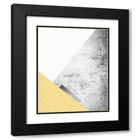 Yellow and Grey Mountains 3 Black Modern Wood Framed Art Print with Double Matting by Urban Epiphany