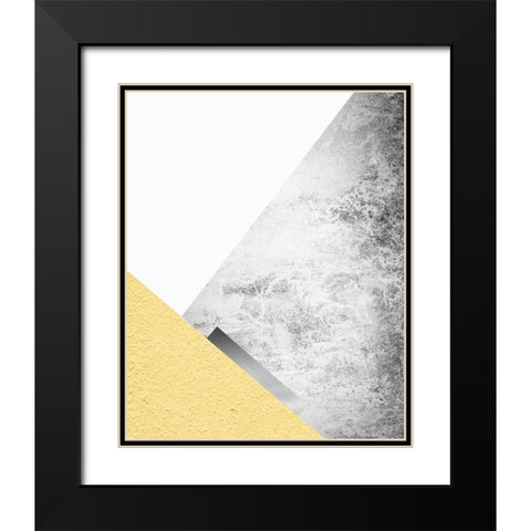 Yellow and Grey Mountains 3 Black Modern Wood Framed Art Print with Double Matting by Urban Epiphany
