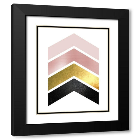 BlushPink Gold 1 Black Modern Wood Framed Art Print with Double Matting by Urban Epiphany