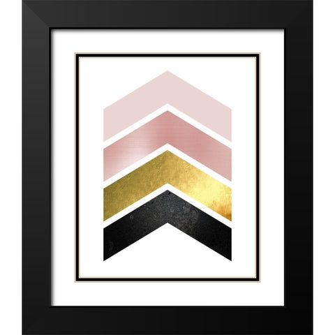 BlushPink Gold 1 Black Modern Wood Framed Art Print with Double Matting by Urban Epiphany