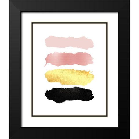 BlushPink Gold 3 Black Modern Wood Framed Art Print with Double Matting by Urban Epiphany