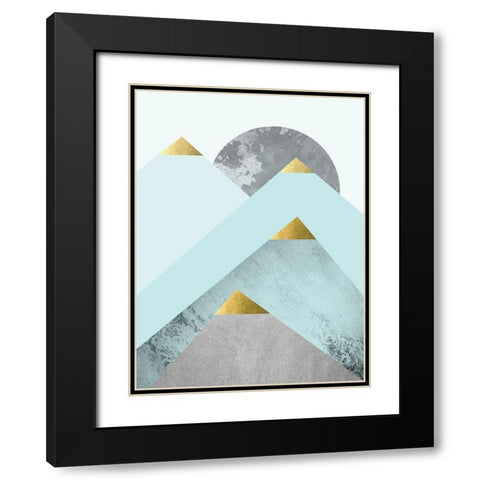 Turquoise Mountains 2 Black Modern Wood Framed Art Print with Double Matting by Urban Epiphany