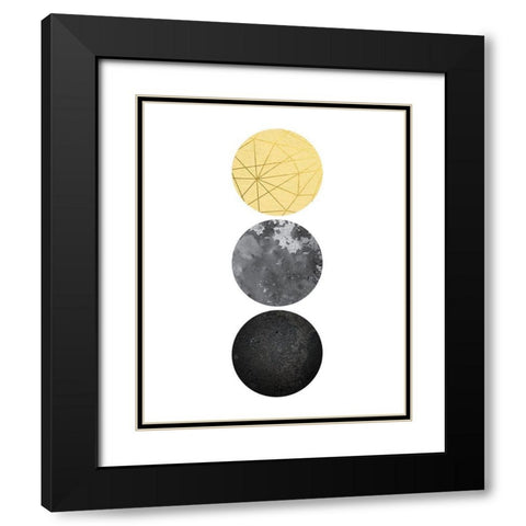 Yellow and Black Geo Black Modern Wood Framed Art Print with Double Matting by Urban Epiphany