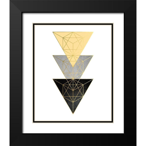Yellow and Black Geo 3 Black Modern Wood Framed Art Print with Double Matting by Urban Epiphany