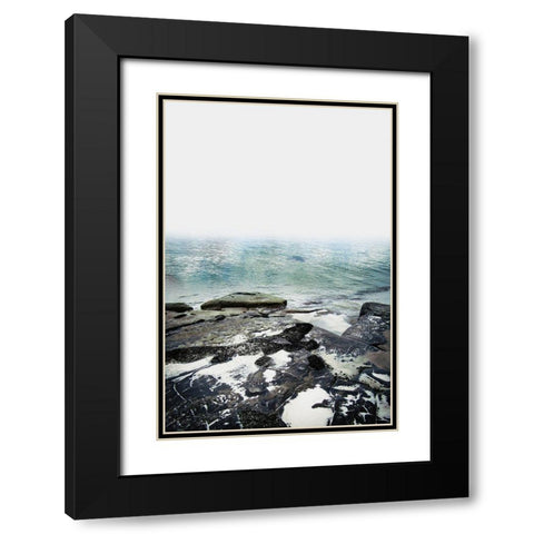 Coastline 1 Black Modern Wood Framed Art Print with Double Matting by Urban Epiphany