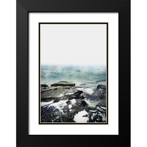 Coastline 1 Black Modern Wood Framed Art Print with Double Matting by Urban Epiphany