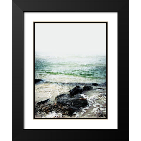 Coastline 2 Black Modern Wood Framed Art Print with Double Matting by Urban Epiphany