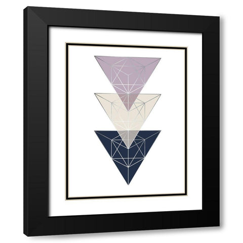 Geo Triangle SoftLuxe Black Modern Wood Framed Art Print with Double Matting by Urban Epiphany