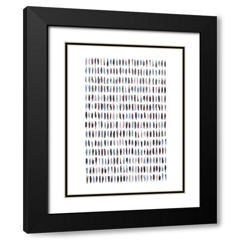 Brushstrokes SoftLuxe Black Modern Wood Framed Art Print with Double Matting by Urban Epiphany